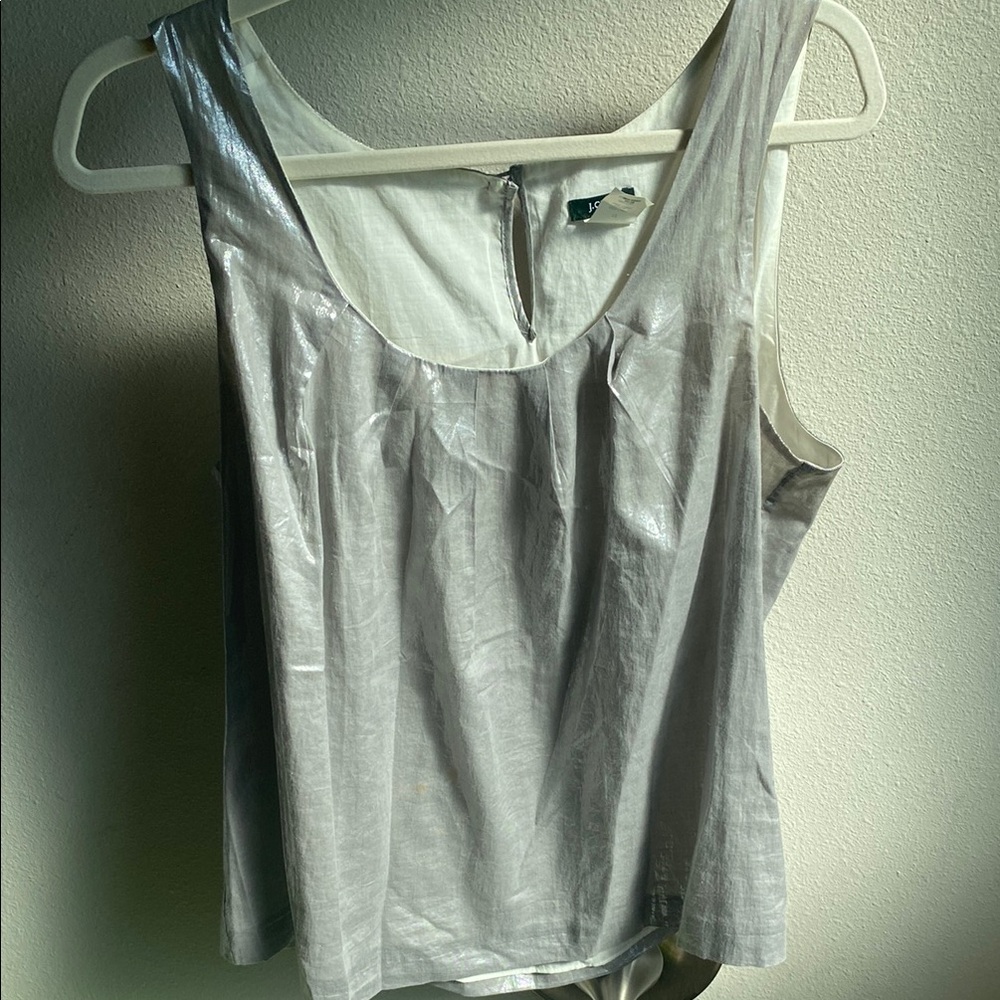 J. Crew Shimmering Silver Tank Top